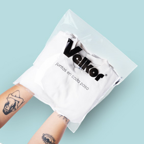 Bolsa tipo sobre PP con adhesivo repegable